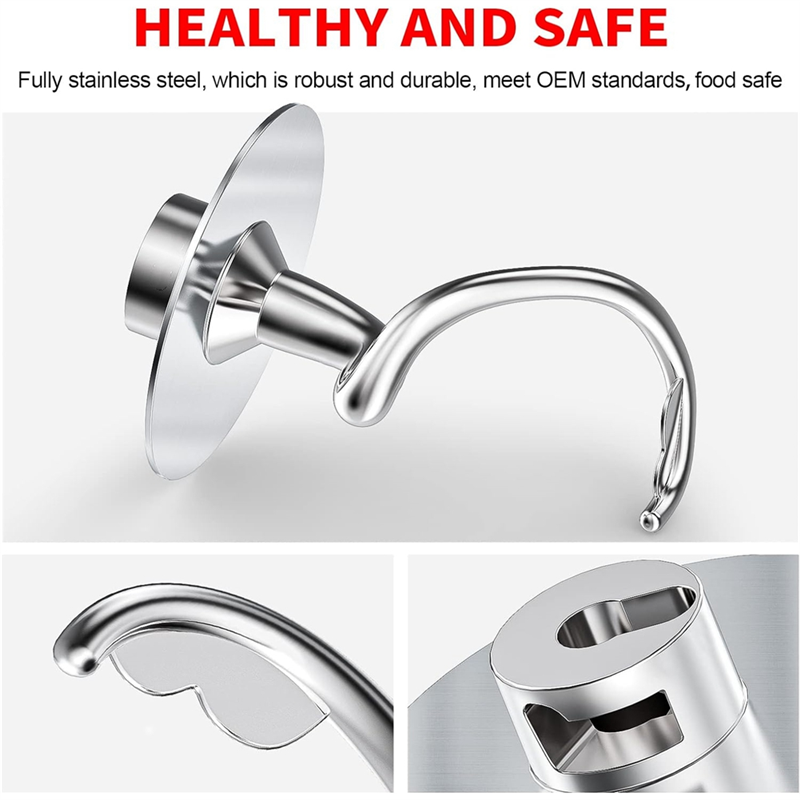 Kitchenaid Baking Set - Rvs Spiraal Deeghaak Voor Kitchenaid Stand