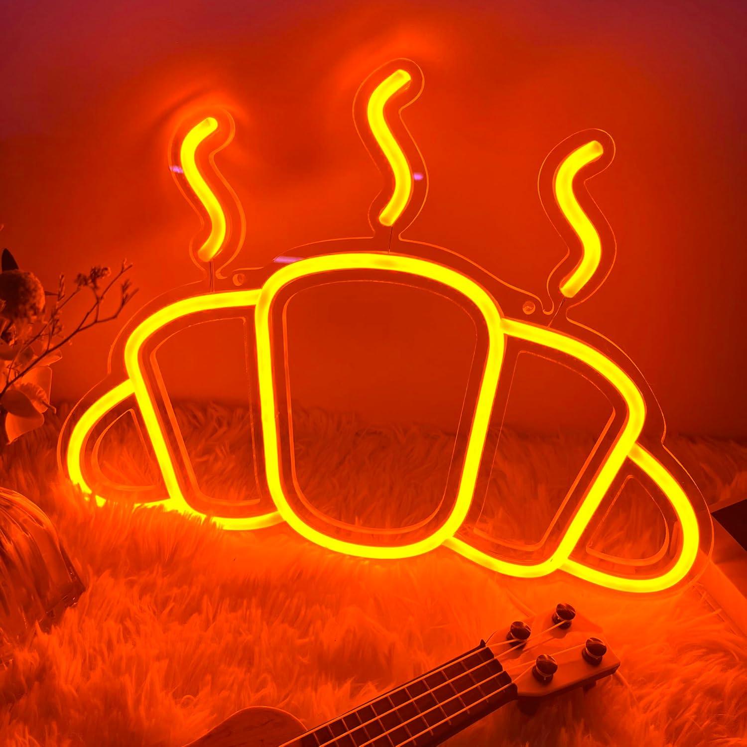 Kitchen Bakery - Croissant Neon Sign USB-aangedreven dimbare brood-neonverlichting