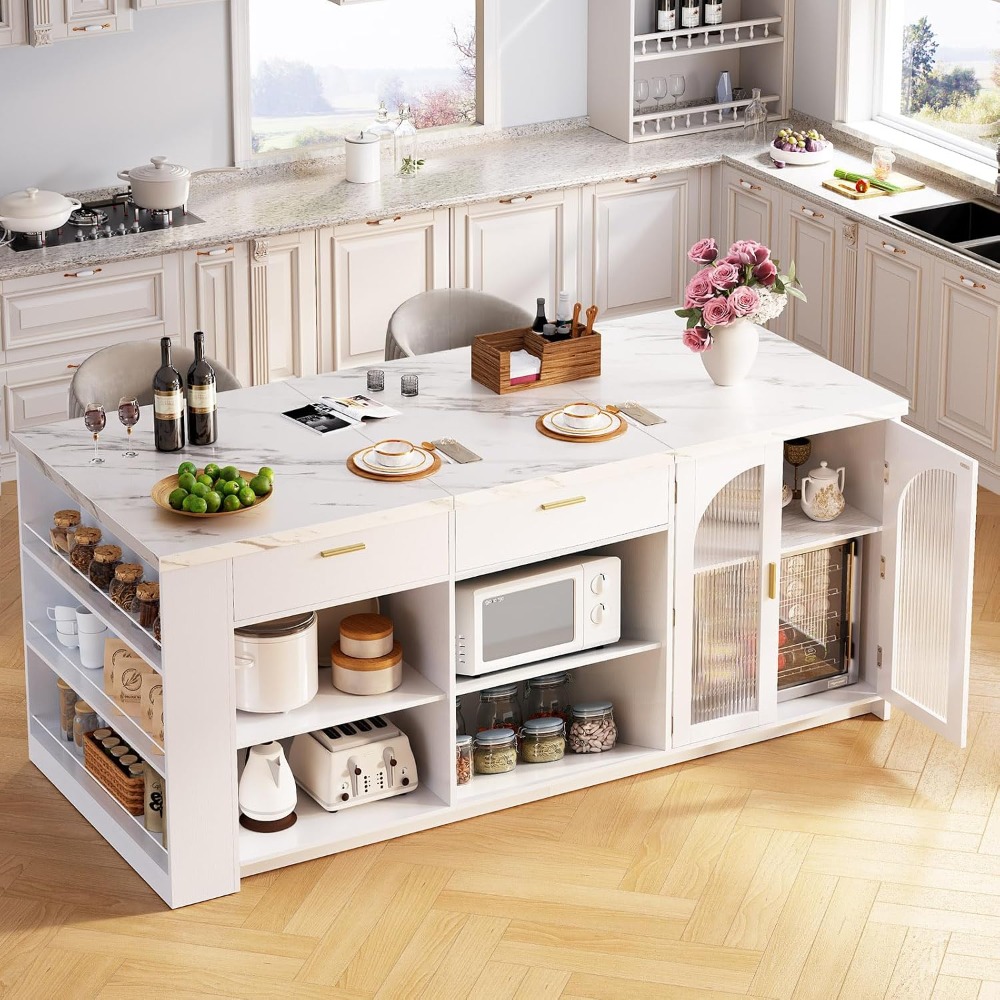 Kitchen Queen - 71' Groot Keuken Eiland met Opbergruimte,