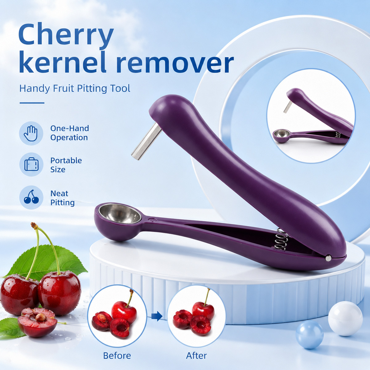 Kitchen And Baking Tools - Handmatige kersenontpitter en olijvenontpitter, makkelijk te