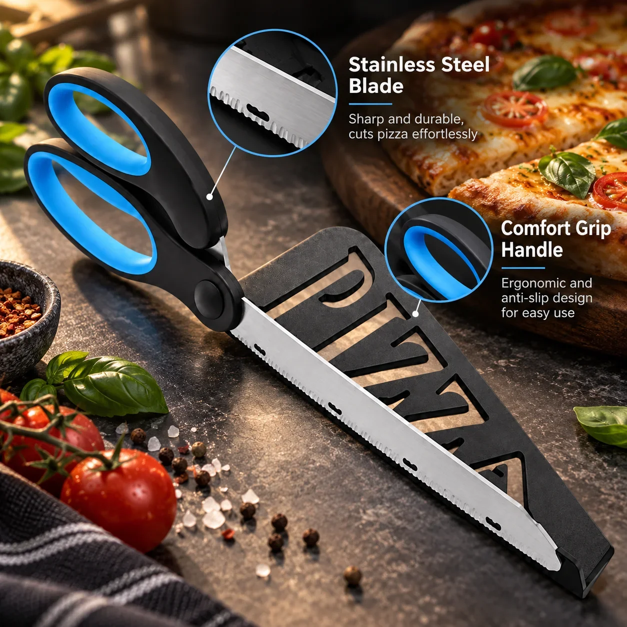 Pizza-schaar van roestvrij sta - Kitchen Shears In Baking recensie en prijs