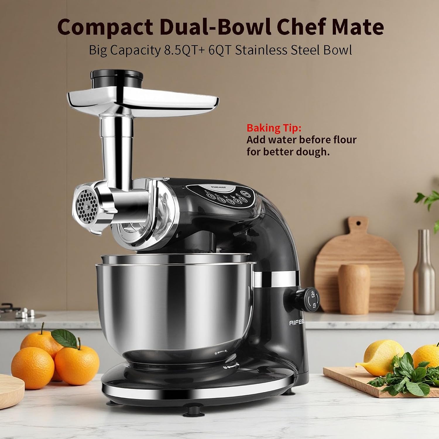 Zwarte elektrische staande mix - Stand Mixer Bowl recensie en prijs